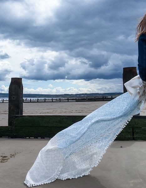 Dupatta Silk and Cotton Scarf - The Sea Collection -Fairy Tales