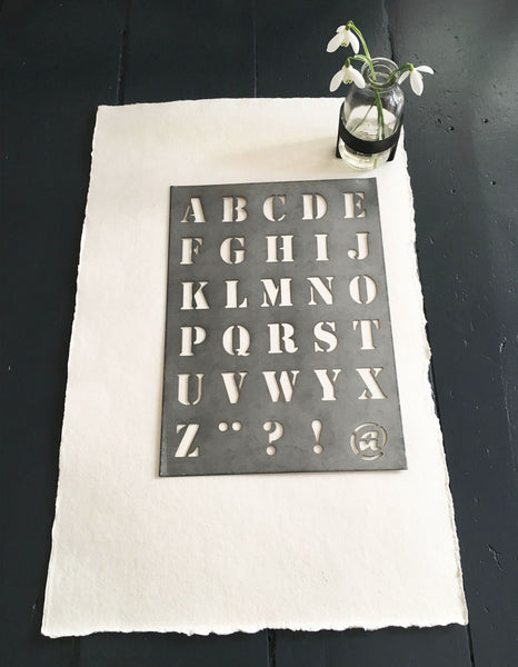 Typography, made simple with this Zinc alphabet stenci