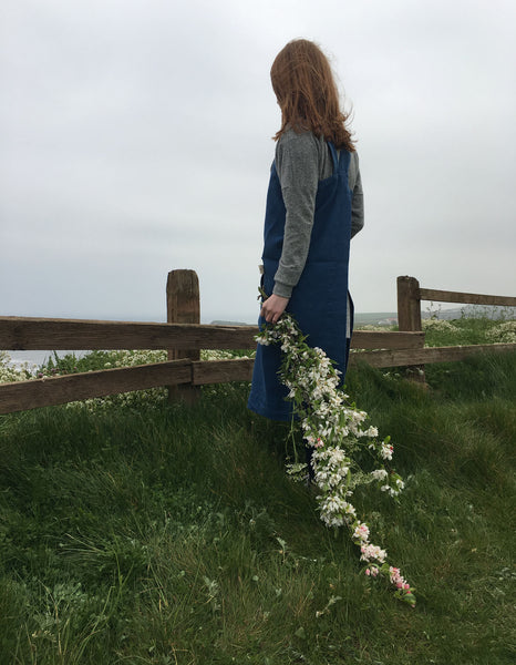 Cornflower Blue Linen Pinafore
